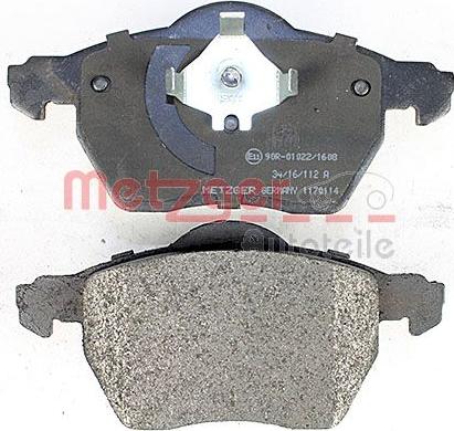 Metzger 1170114 - Brake Pad Set, disc brake autospares.lv