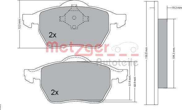 Metzger 1170114 - Brake Pad Set, disc brake autospares.lv