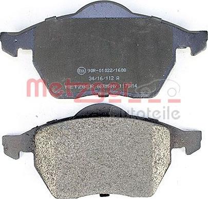 Metzger 1170114 - Brake Pad Set, disc brake autospares.lv