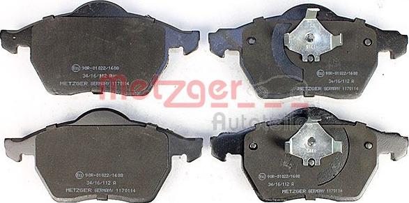 Metzger 1170114 - Brake Pad Set, disc brake autospares.lv