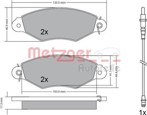 Metzger 1170115 - Brake Pad Set, disc brake autospares.lv