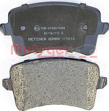 Metzger 1170113 - Brake Pad Set, disc brake autospares.lv