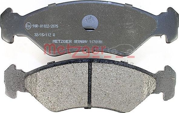 Metzger 1170181 - Brake Pad Set, disc brake autospares.lv