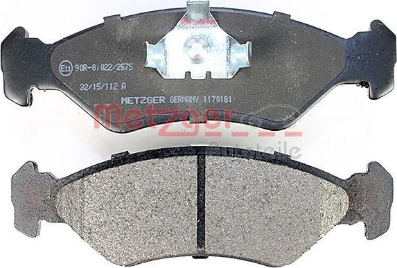 Metzger 1170181 - Brake Pad Set, disc brake autospares.lv