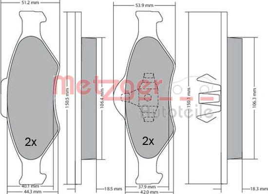 Metzger 1170188 - Brake Pad Set, disc brake autospares.lv