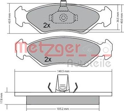 Metzger 1170182 - Brake Pad Set, disc brake autospares.lv
