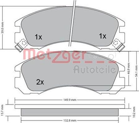 Metzger 1170135 - Brake Pad Set, disc brake autospares.lv