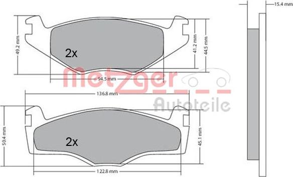 Metzger 1170136 - Brake Pad Set, disc brake autospares.lv