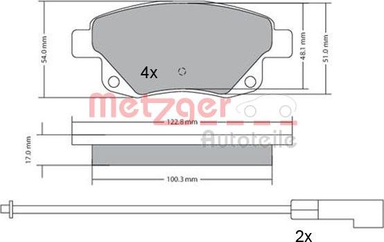 Metzger 1170138 - Brake Pad Set, disc brake autospares.lv