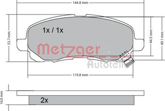 Metzger 1170133 - Brake Pad Set, disc brake autospares.lv