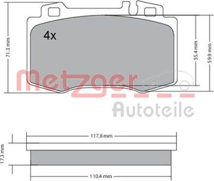 Metzger 1170137 - Brake Pad Set, disc brake autospares.lv