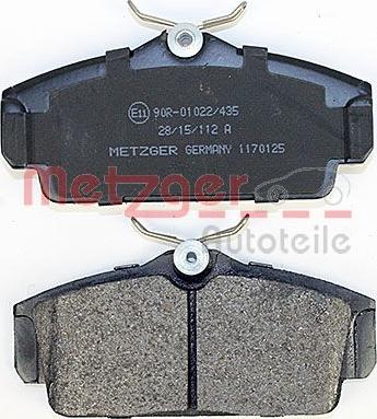 Metzger 1170125 - Brake Pad Set, disc brake autospares.lv