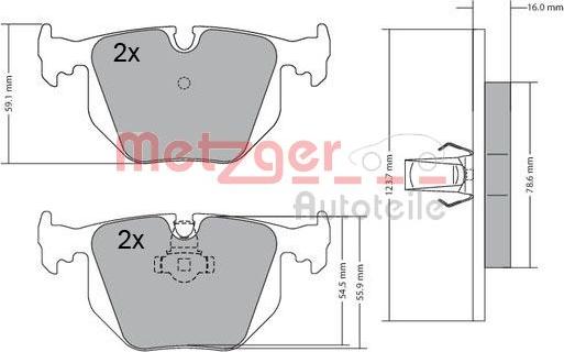 Metzger 1170121 - Brake Pad Set, disc brake autospares.lv