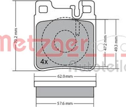 Metzger 1170123 - Brake Pad Set, disc brake autospares.lv