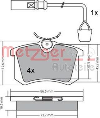 Metzger 1170174 - Brake Pad Set, disc brake autospares.lv