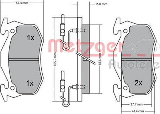 Metzger 1170176 - Brake Pad Set, disc brake autospares.lv
