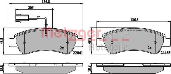 Metzger 1170899 - Brake Pad Set, disc brake autospares.lv