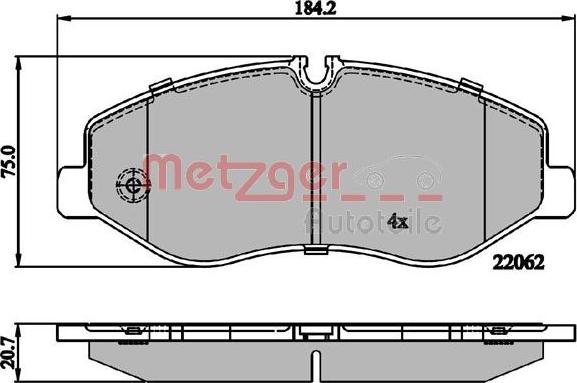 Metzger 1170895 - Brake Pad Set, disc brake autospares.lv