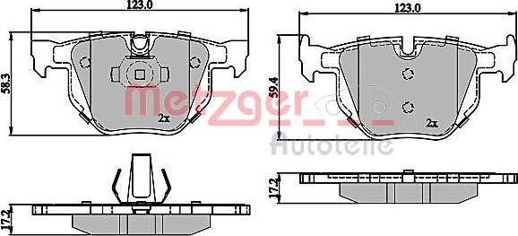 Metzger 1170843 - Brake Pad Set, disc brake autospares.lv