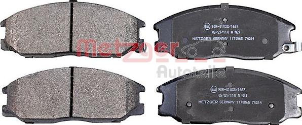 Metzger 1170865 - Brake Pad Set, disc brake autospares.lv
