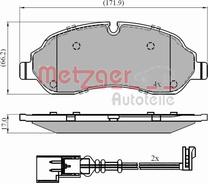 Metzger 1170814 - Brake Pad Set, disc brake autospares.lv