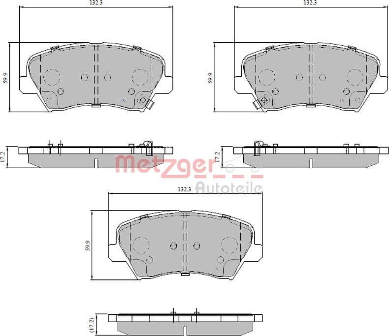 Metzger 1170817 - Brake Pad Set, disc brake autospares.lv