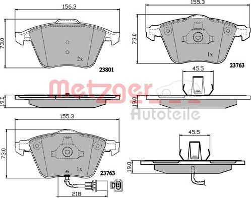 Metzger 1170881 - Brake Pad Set, disc brake autospares.lv