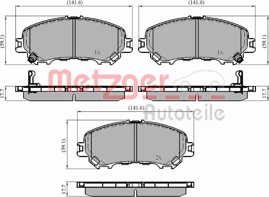 Metzger 1170835 - Brake Pad Set, disc brake autospares.lv