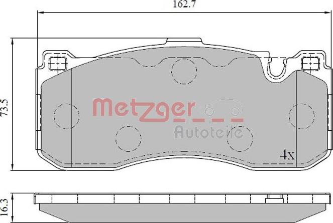 Metzger 1170830 - Brake Pad Set, disc brake autospares.lv