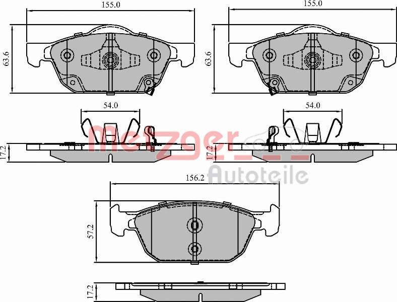 Metzger 1170832 - Brake Pad Set, disc brake autospares.lv