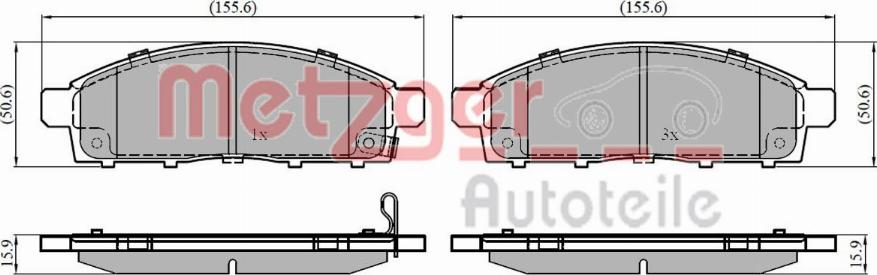 Metzger 1170820 - Brake Pad Set, disc brake autospares.lv