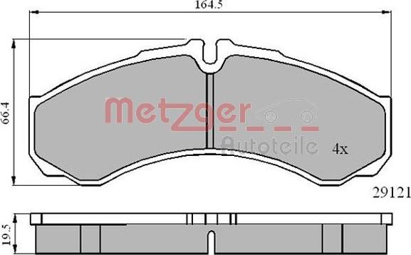 Metzger 1170874 - Brake Pad Set, disc brake autospares.lv