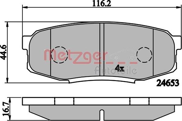 Metzger 1170875 - Brake Pad Set, disc brake autospares.lv