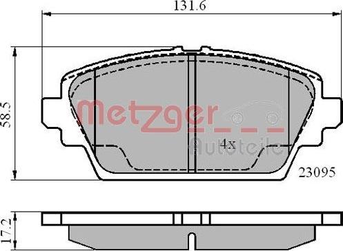 Metzger 1170870 - Brake Pad Set, disc brake autospares.lv