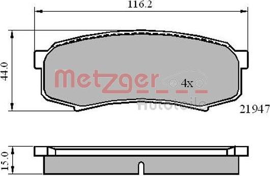 Metzger 1170871 - Brake Pad Set, disc brake autospares.lv