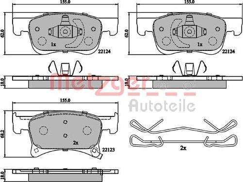 Metzger 1170878 - Brake Pad Set, disc brake autospares.lv