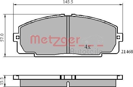 Metzger 1170872 - Brake Pad Set, disc brake autospares.lv