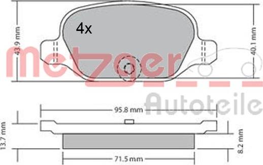 Metzger 1170392 - Brake Pad Set, disc brake autospares.lv