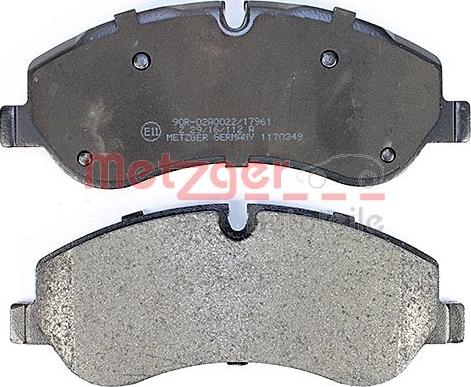 Metzger 1170349 - Brake Pad Set, disc brake autospares.lv