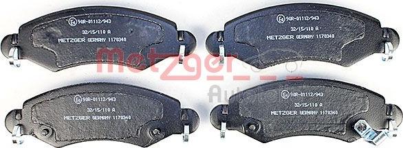 Metzger 1170340 - Brake Pad Set, disc brake autospares.lv