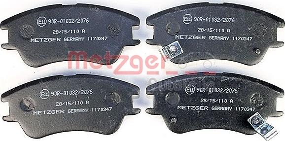 Metzger 1170347 - Brake Pad Set, disc brake autospares.lv