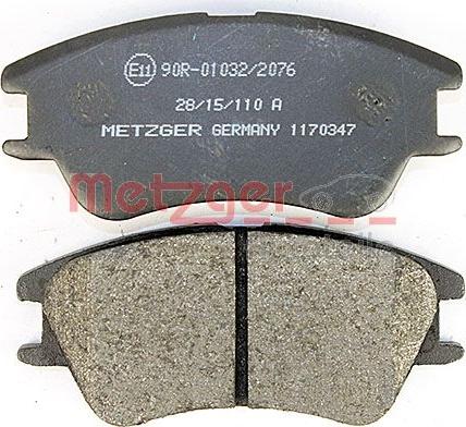 Metzger 1170347 - Brake Pad Set, disc brake autospares.lv