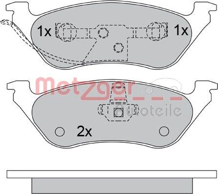 Metzger 1170355 - Brake Pad Set, disc brake autospares.lv