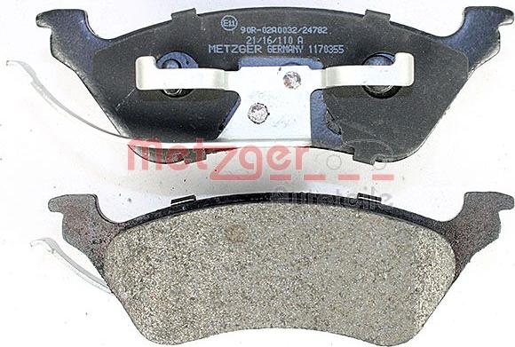 Metzger 1170355 - Brake Pad Set, disc brake autospares.lv