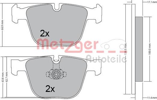 Metzger 1170356 - Brake Pad Set, disc brake autospares.lv