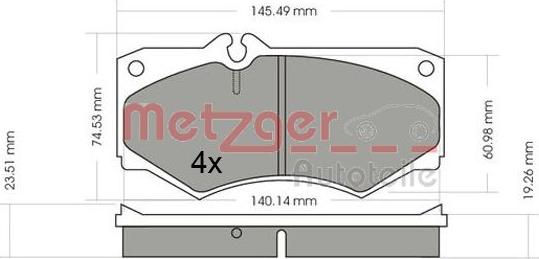 Metzger 1170351 - Brake Pad Set, disc brake autospares.lv