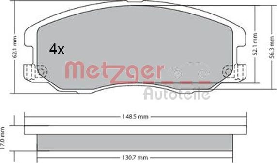 Metzger 1170358 - Brake Pad Set, disc brake autospares.lv