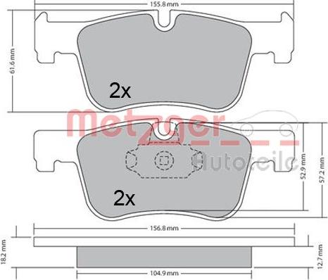 Metzger 1170369 - Brake Pad Set, disc brake autospares.lv