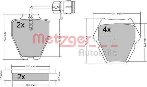 Metzger 1170364 - Brake Pad Set, disc brake autospares.lv