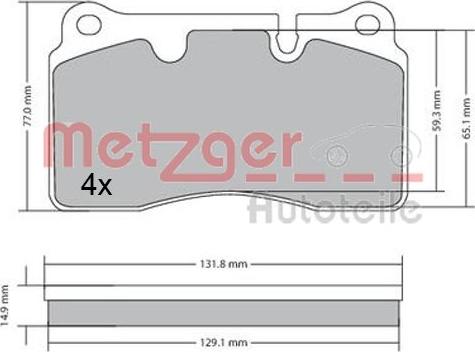 Metzger 1170366 - Brake Pad Set, disc brake autospares.lv